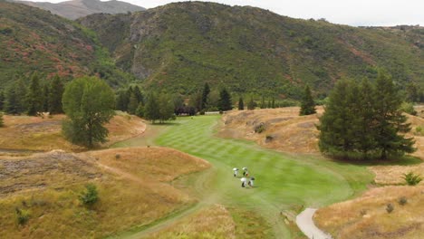 Flying-over-golf-course-in-New-Zealand---Aerial