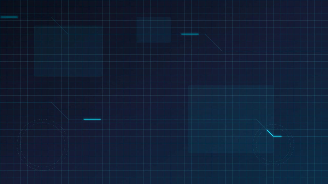 Abstract Digital HUD Interface with Moving Geometric Elements