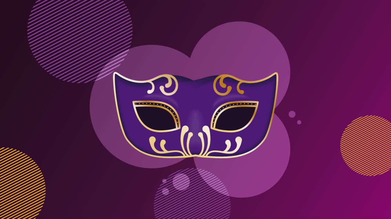 보라색 베네치아 마스크 그래픽 디자인