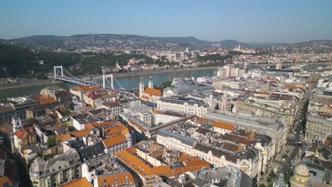 beautiful aerial view of buda and pest cities from above