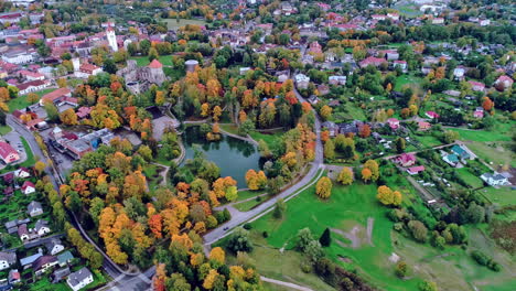 The-city-of-Cesis-in-Latvia-protected-by-a-historical-stone-fortress