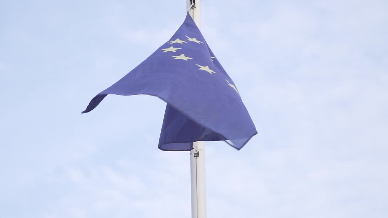 Flag of The European Union on a flagpole