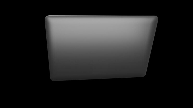 Laptop notebook turn table around 360 degrees have green screen monitor and red track point with 3d rendering include alpha channel.
