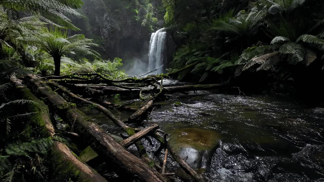 Stunning waterfall with lush surroundings