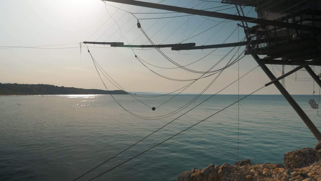 Trabucco building in Abruzzo, Italy