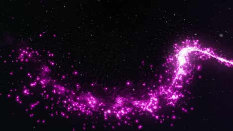 pink light flying in all direction while doing particles