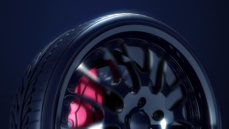 sport car tire in fast motion