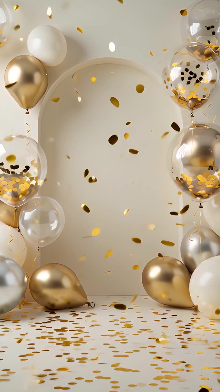 Fondo de cumpleaños con globos 4K