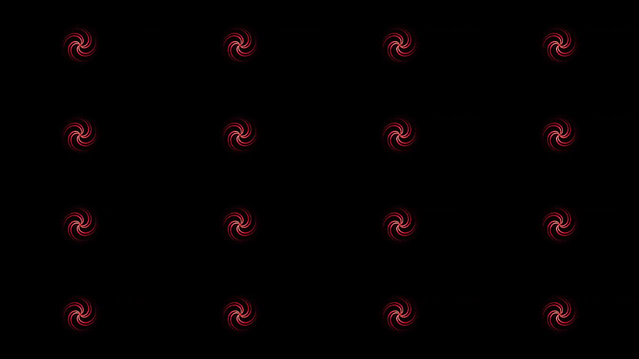 onda de puntos circulares coloridos de puntos brillantes de luz sobre un fondo negro