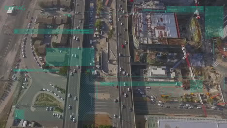 animación del procesamiento de datos sobre el paisaje urbano