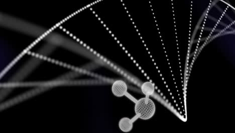 animation of dna strand over molecues