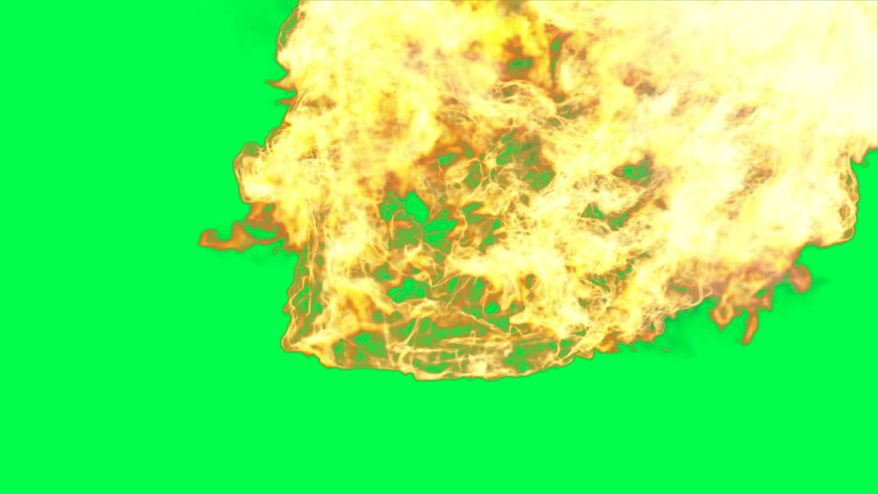 efectos de fuego en pantalla verde
