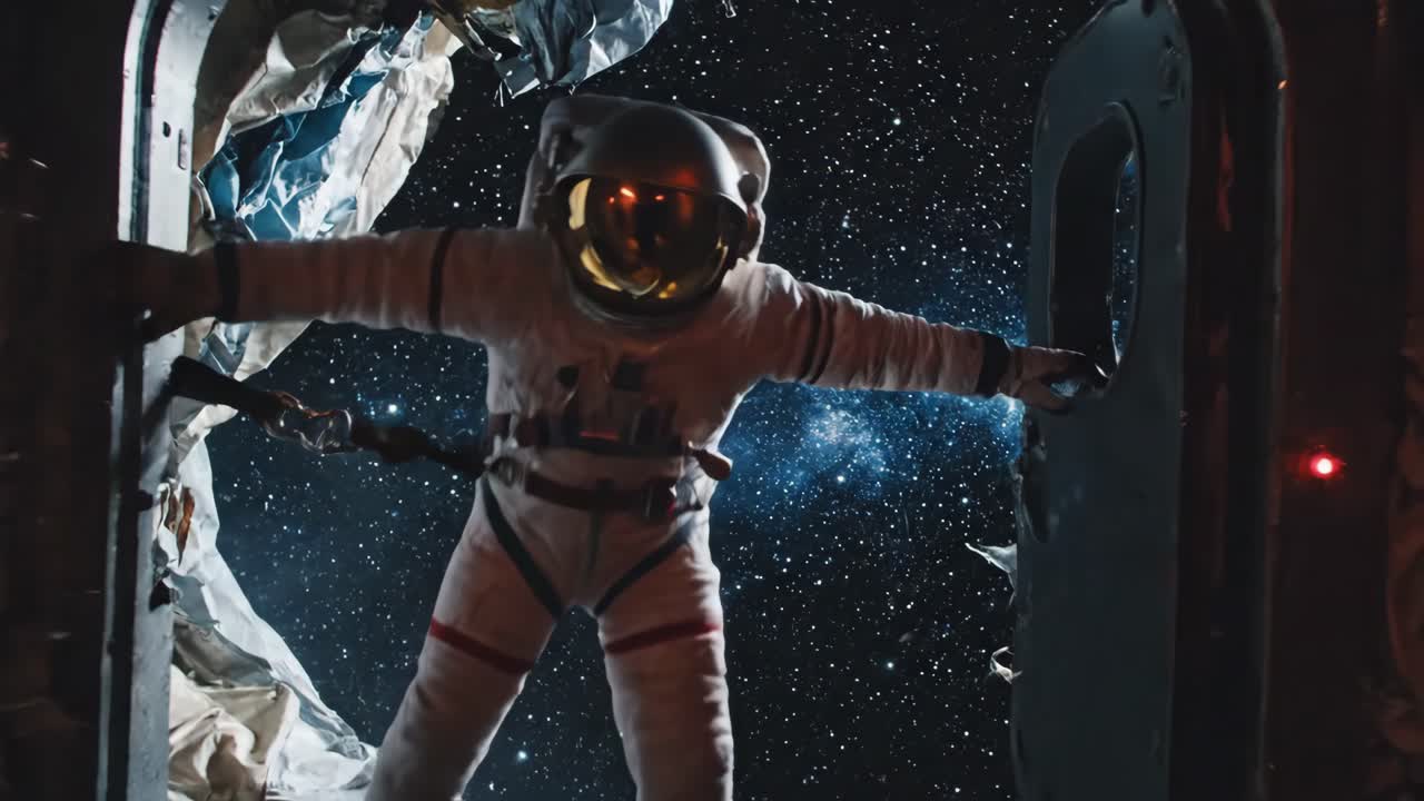 Astronaut Ejected from Spaceship into Outer Space