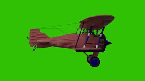 animated propeller airplane. realistic physics animation. green screen footage