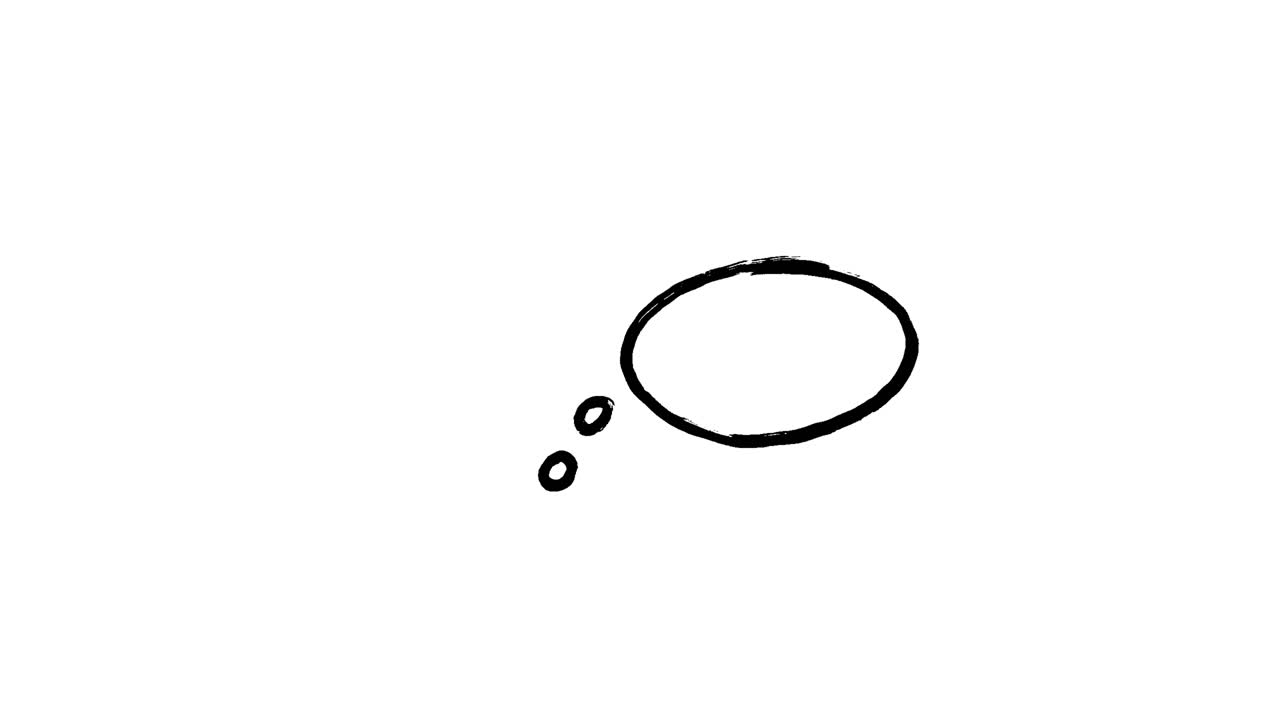 Animated Hand Drawn Thought Bubble Appearing on White Background