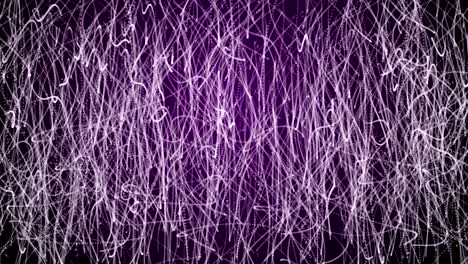 rete mobile di linee con lunghi sentieri nello spazio, effetto delle gocce di pioggia, rendering 3d, generato dal computer