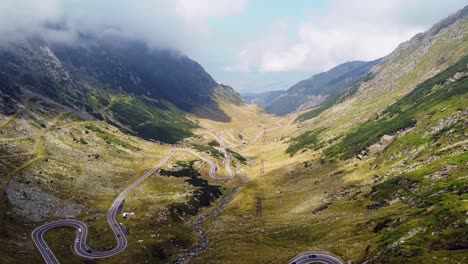 beautiful winding road in the heart of the carpathian mountains, captured with a drone