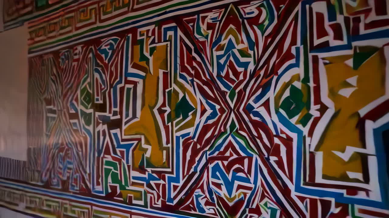 Colorful Geometric Mural Painting