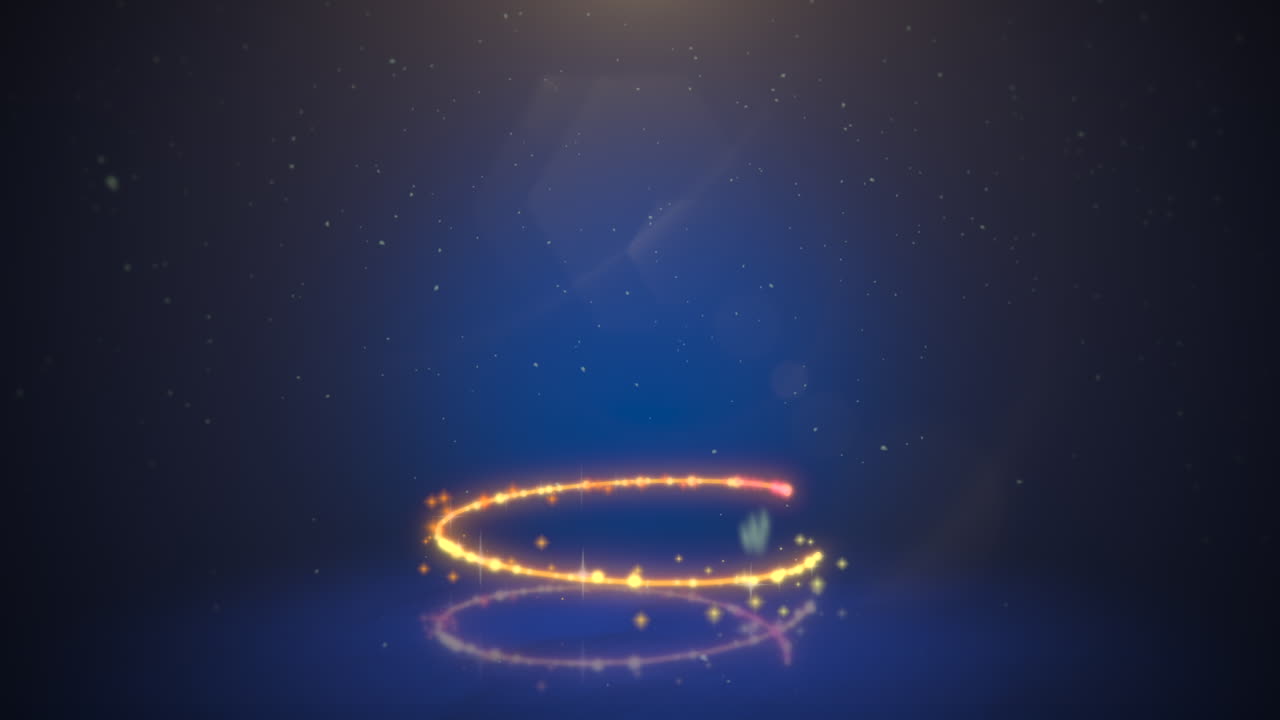 Animated closeup Christmas tree on dark blue background 5