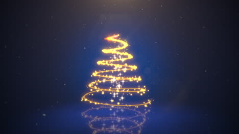 animated closeup christmas tree on dark blue background 5