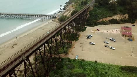 Coastline-View-train-platform-Drone-shot