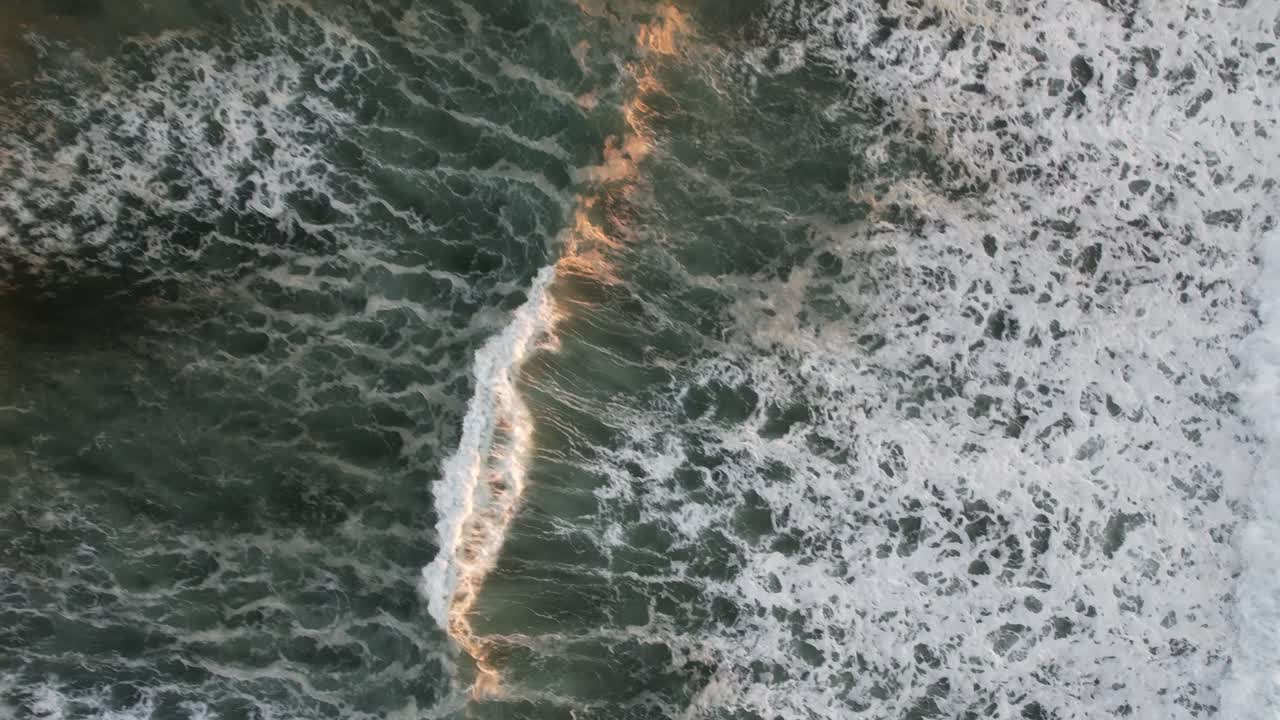 4K aerial drone shot of waves in Ocean
