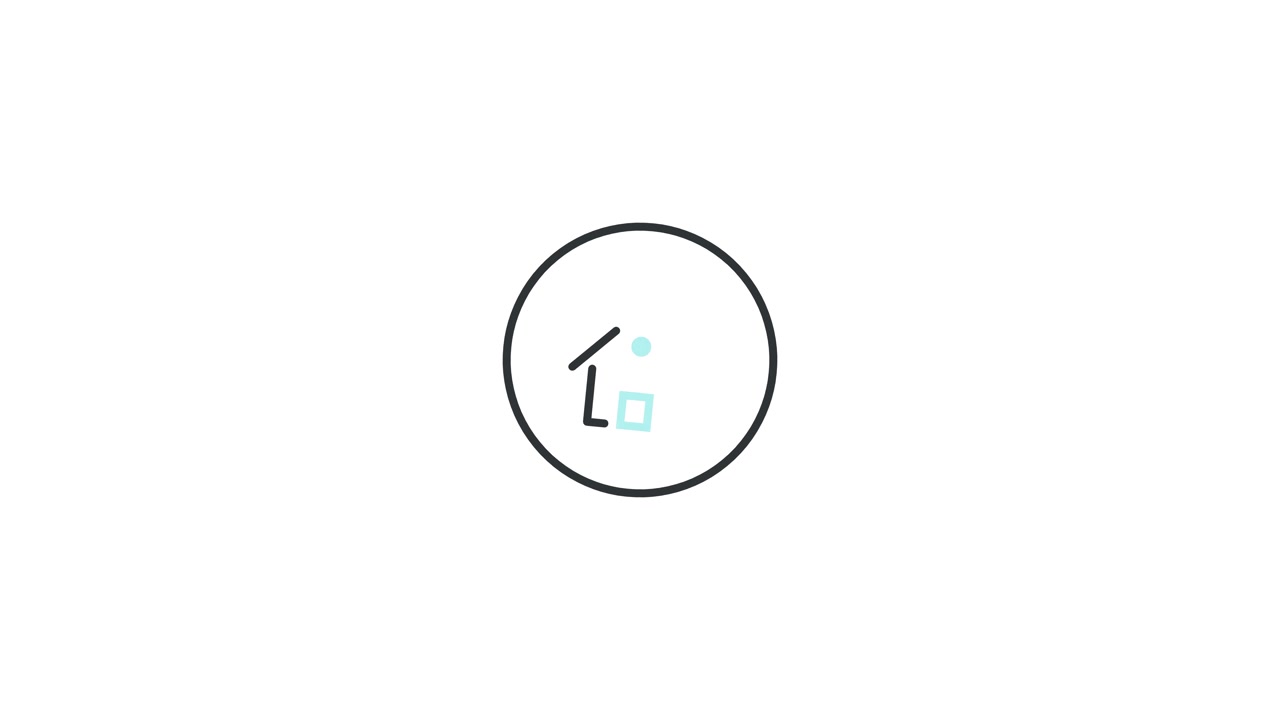 Animated Line Art Icon of a Smart Home with Wi-Fi Signal