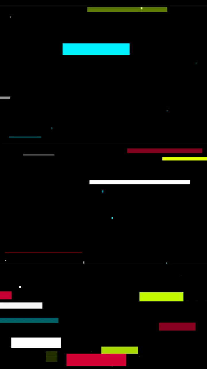 Efecto de glitch digital con líneas horizontales de colores sobre fondo negro