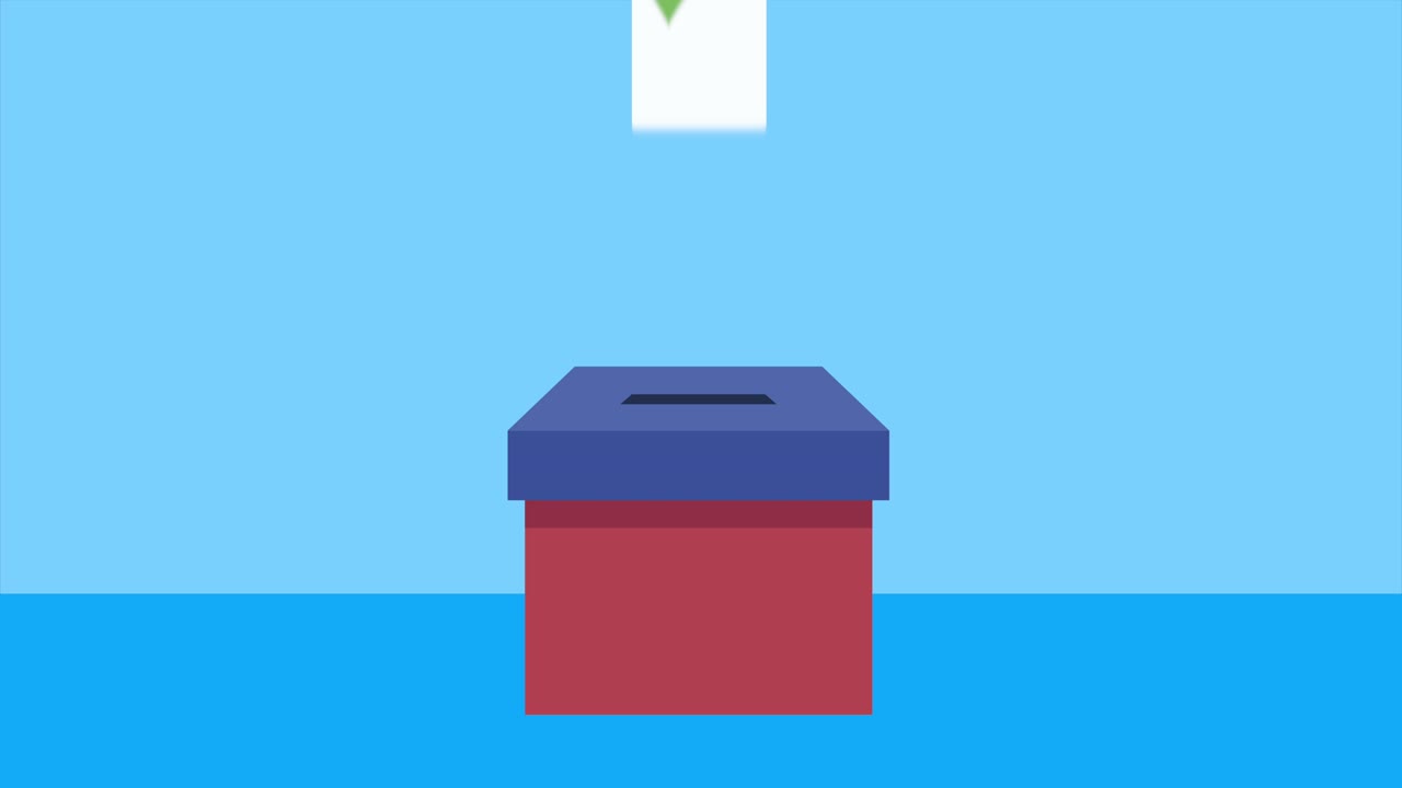 투표 상자와 함께 선거 날 애니메이션