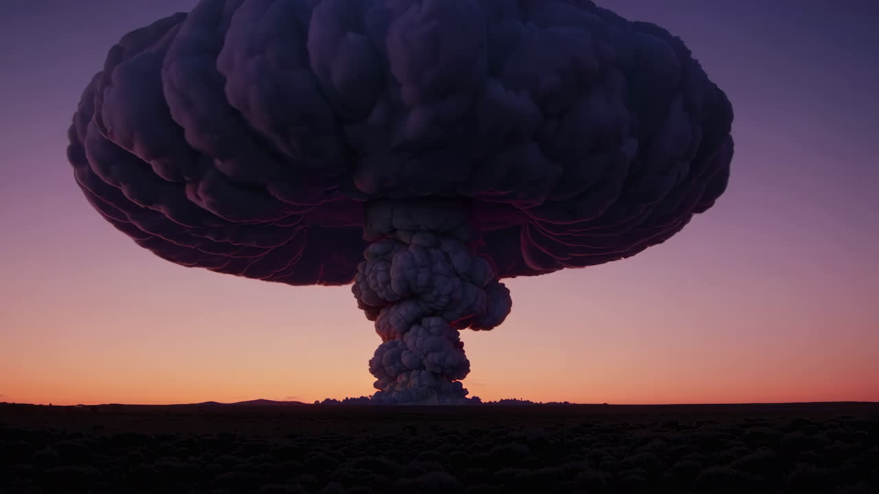 Massive Nuclear Explosion at Sunset