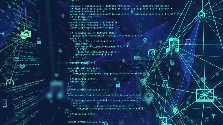 Animation of network of connections on black background