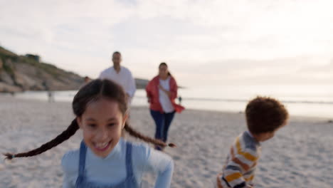 family, beach and running with parents