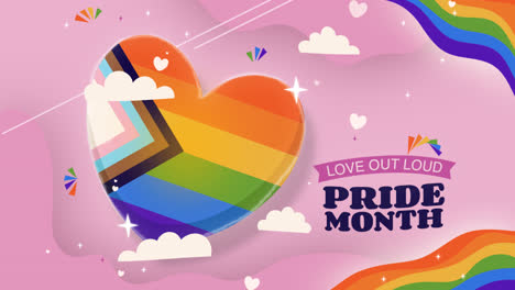 gráfico de movimiento de fondo plano para la celebración del mes del orgullo