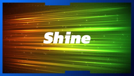 animation of shine text over colorful moving stripes