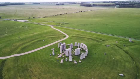 stonehenge, wilthshire. june 2022. uk. aerial shot of the unesco historical site