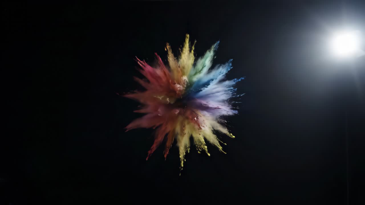 explosión de polvo de colores