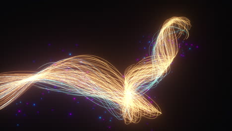 flowing glowing neon lines with black background, 3d rendering.