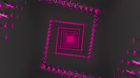 fondo tecnológico abstracto negro con cubos rosados brillantes