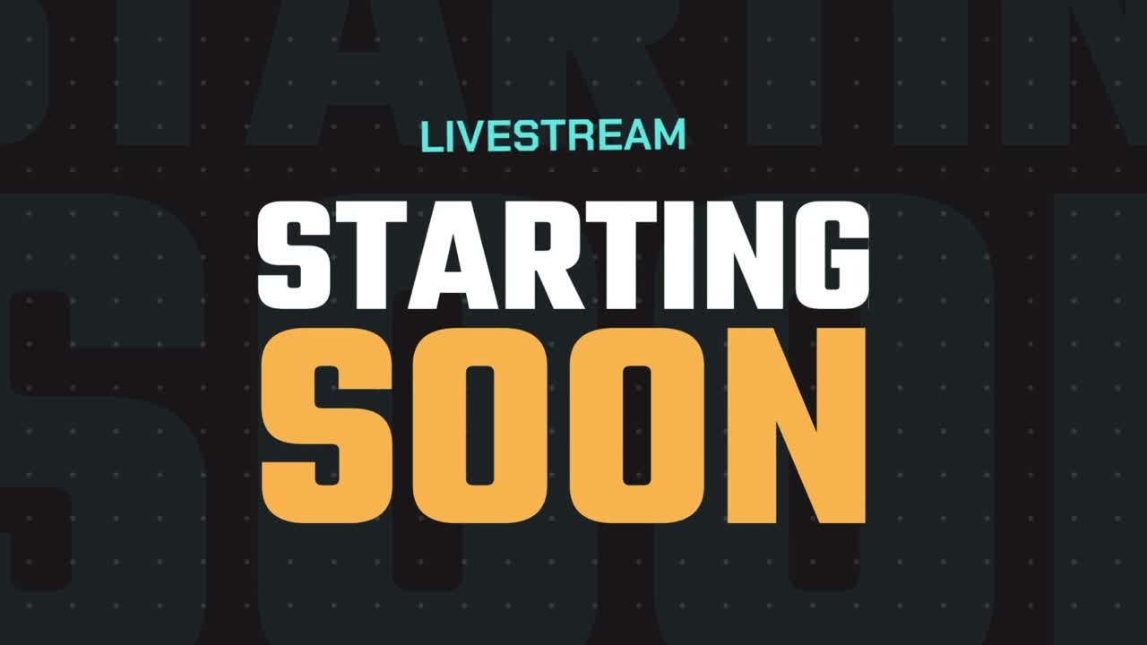 Livestream stream starting soon twitch kick broadcast intro introduction coming soon animated text animation countdown