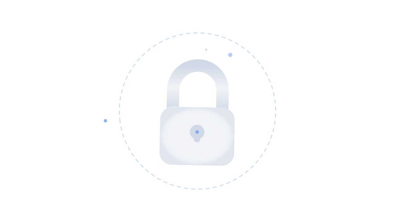Icona lucchetto animata che rappresenta sicurezza e protezione dei dati