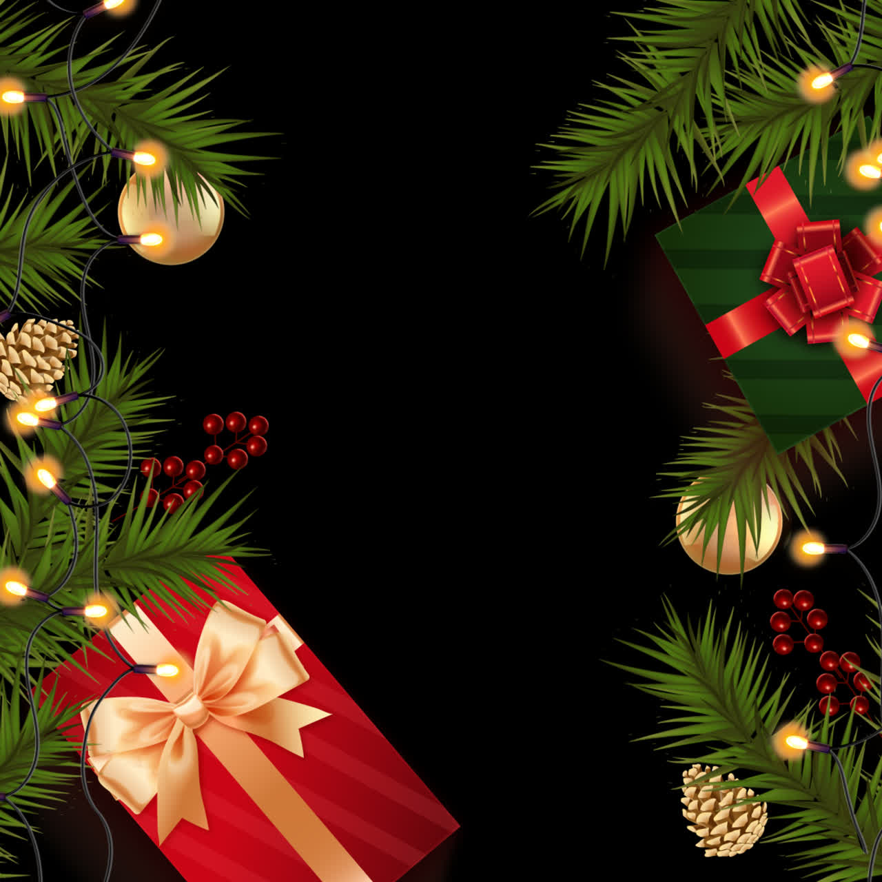 Julebakgrunn med gaver og dekorasjoner