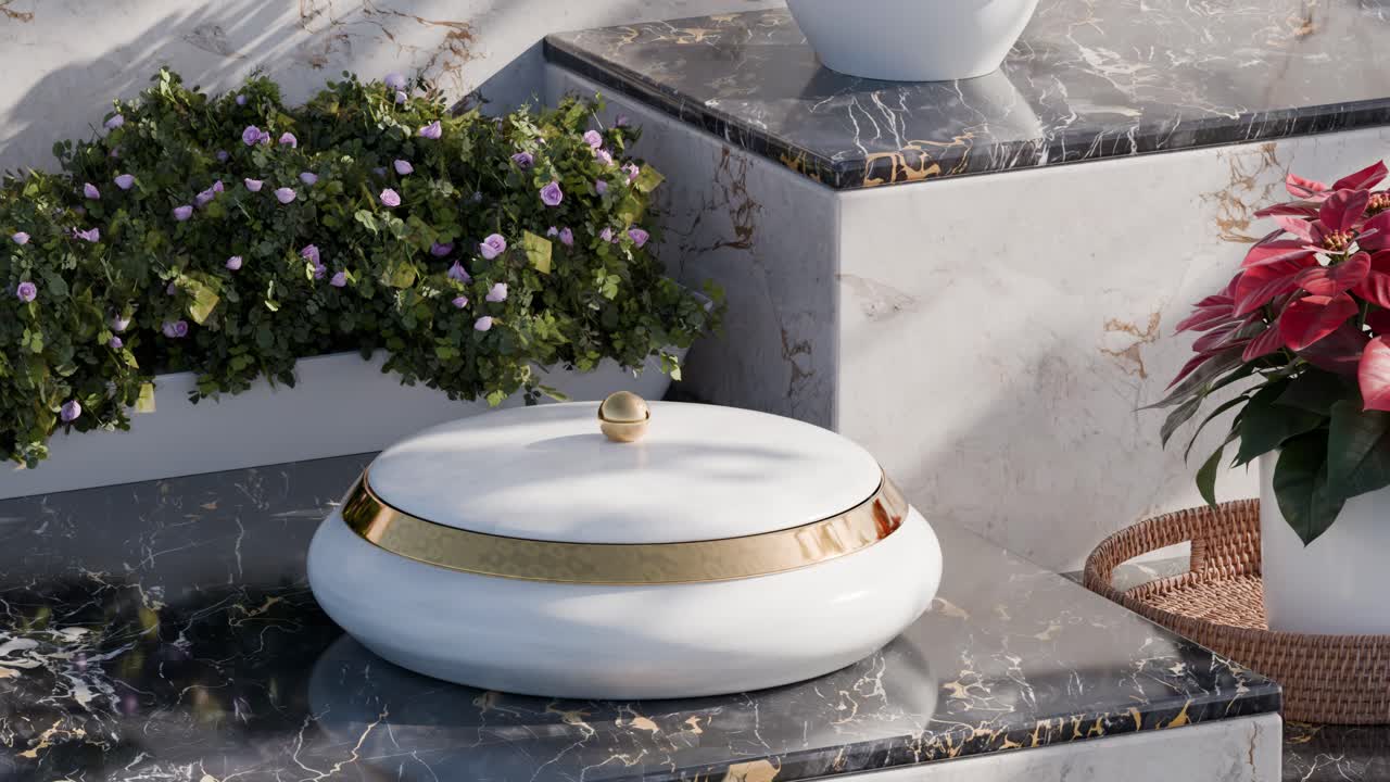 Luxury Makeup and Beauty Products on Marble Surface