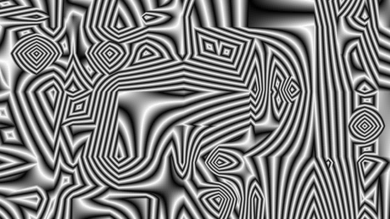 bloques cuadrados en movimiento, animación de la transformación de la superficie de fondo negro a blanco, bloques abstractos de fondo, miles de bloques moviéndose en un cuadrado, formas cuadradas que causan fatiga visual.