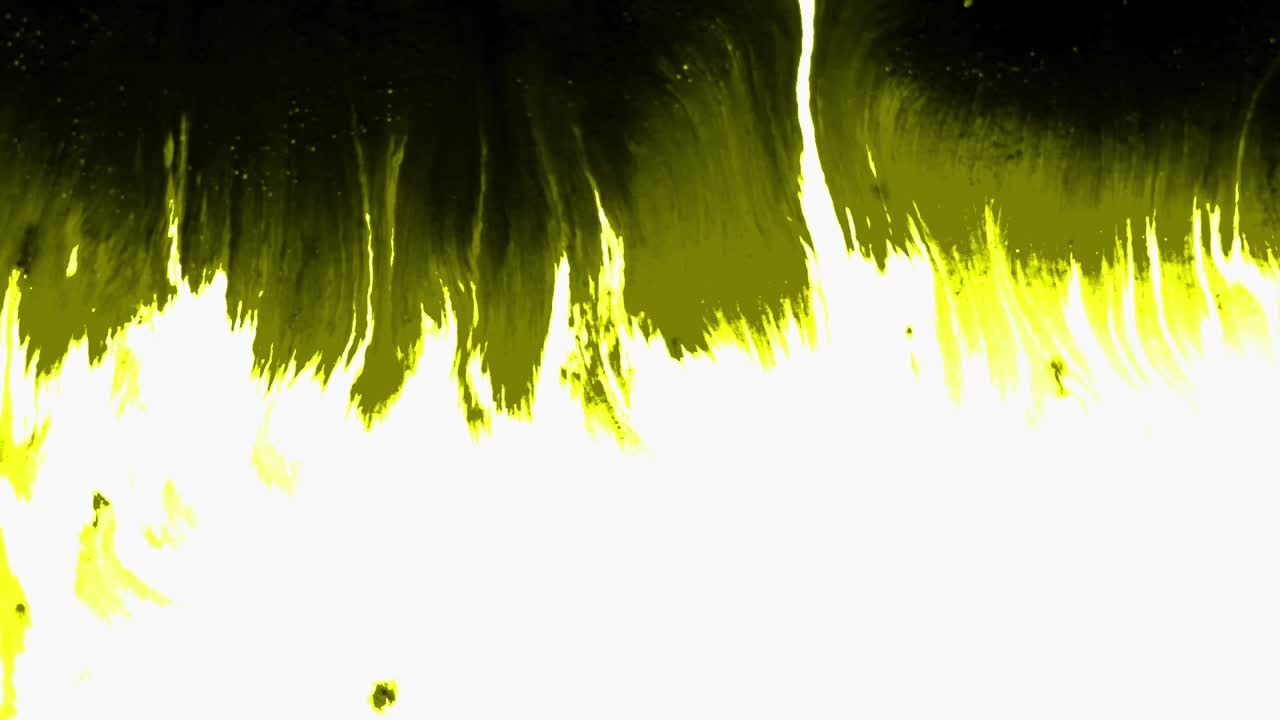 색 바탕에 퍼지는 노란색 잉크의 스프레이치와 반점