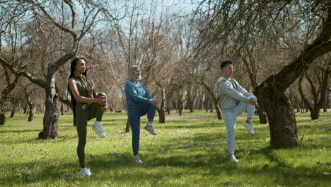 People-stretching-in-the-forest