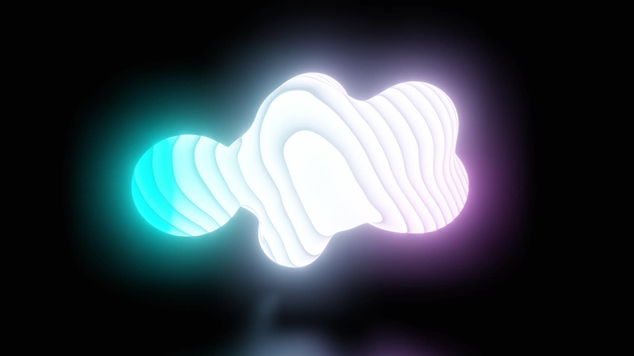 추상적인 3d 모양과 반이는 색상