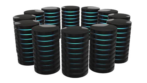 futuristic server hard disk and database block or battery cell. web hosting or cloud computing concept.