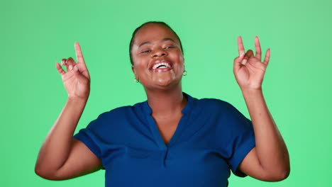 Happy,-dance-and-excited-with-black-woman