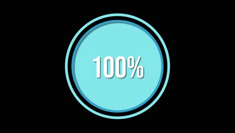 animated circles fill from 16% to 100% against a black background, using blue hues and smooth transitions