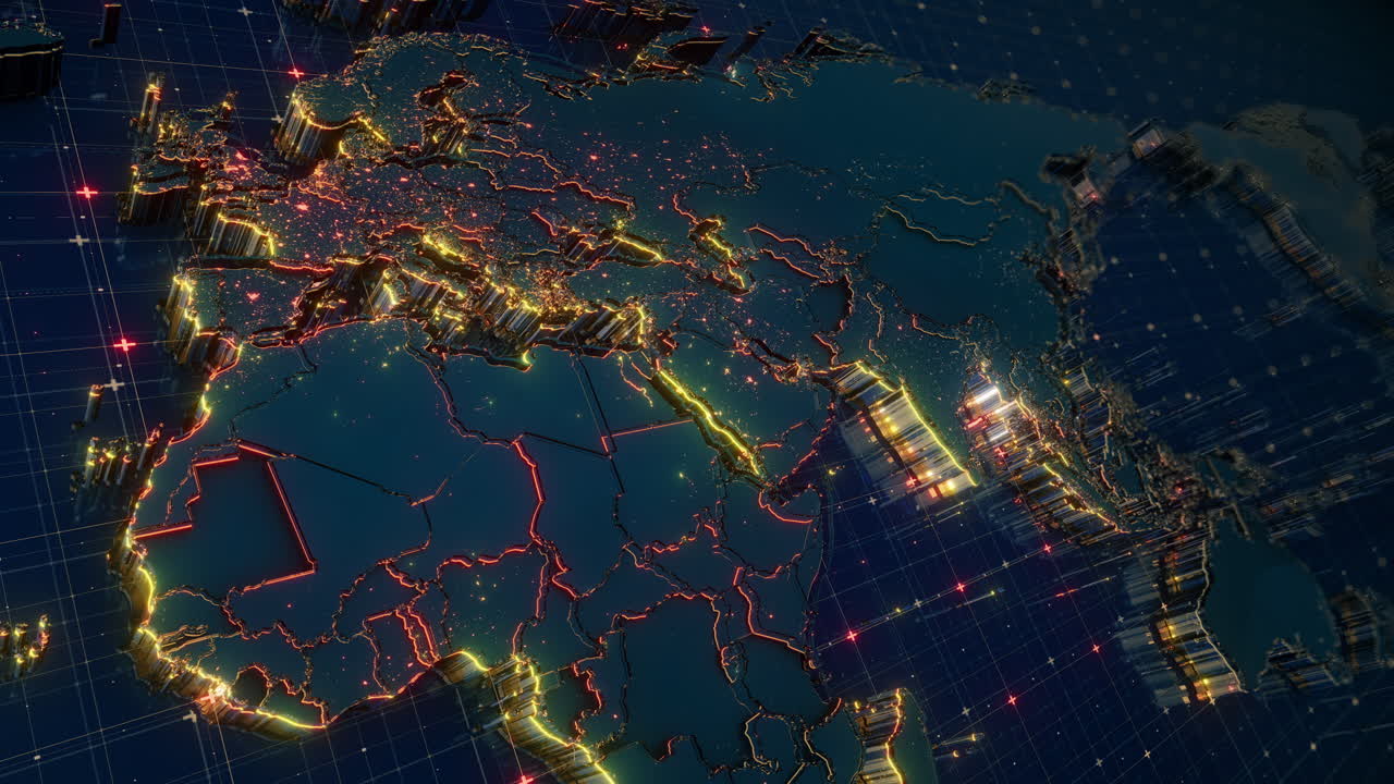 현실적인 풍경을 위한 3d 지도 애니메이션